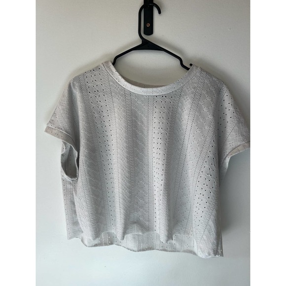 Zara Eyelet Cropped T-shirt, Women's Medium - Picture 1 of 5